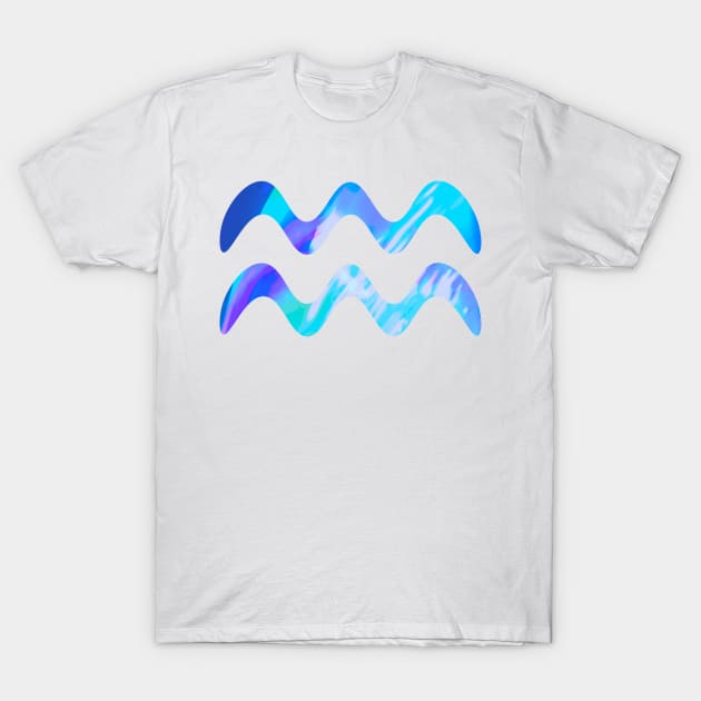 Aqua Holographic Symbol T-Shirt by lolosenese